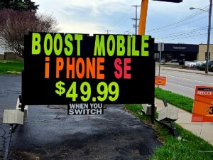 Portable Sign Rental for Cell Phone Store
